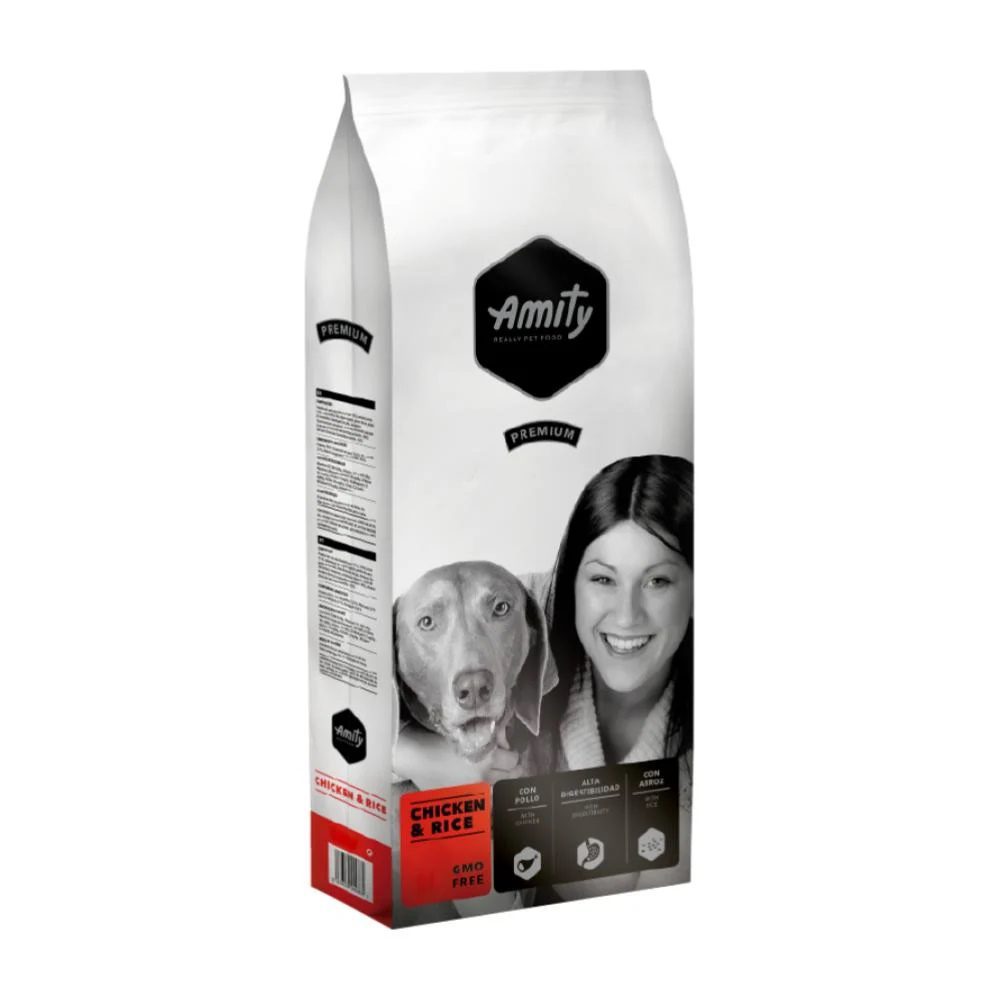 Amity Premium de pollo y arroz para perros para todas las razas