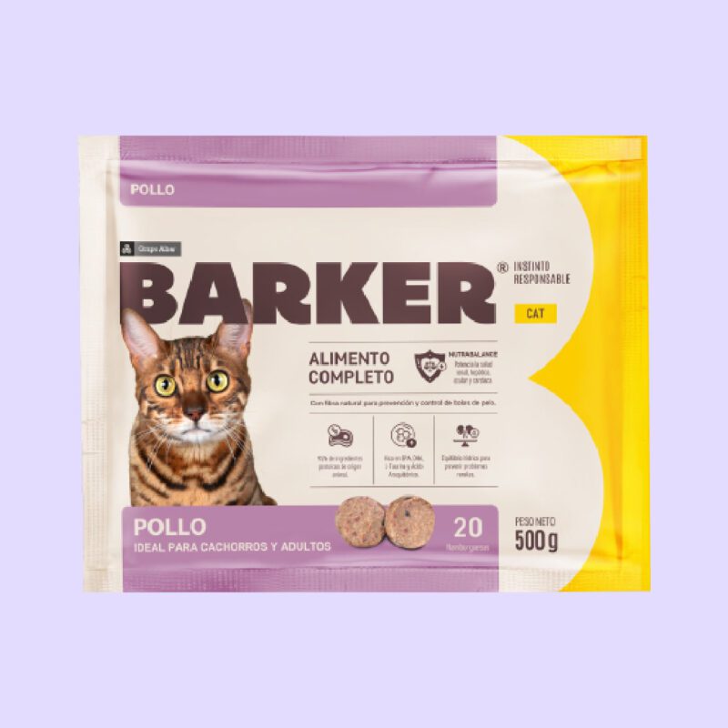 BARKER-ALIMENTACION-NATURAL-PARA-GATOS-POLLO.jpg Barker Hamburguesas para Gatos, Pollo 20 u