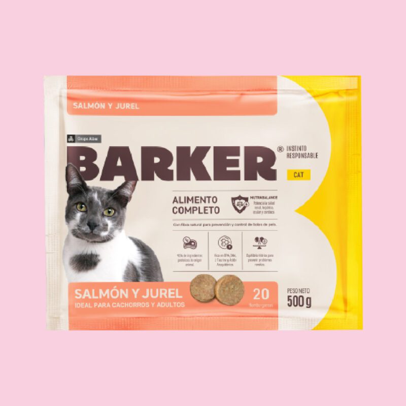 BARKER-ALIMENTACION-NATURAL-PARA-GATOS-SALMON-Y-JUREL.jpg Barker Hamburguesas para Gatos, Salmón y Jurel 20 u