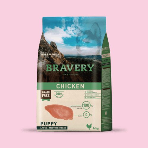 Bravery pollo perro cachorro