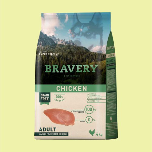 Bravery pollo perro adulto raza mediana grande