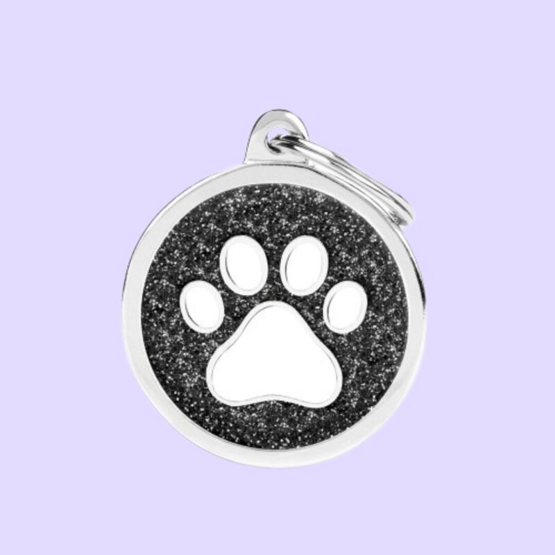COLORES-PRODUCTOS-CAN-BACAN-42 My Family Black Big Glitter Circle White Paw