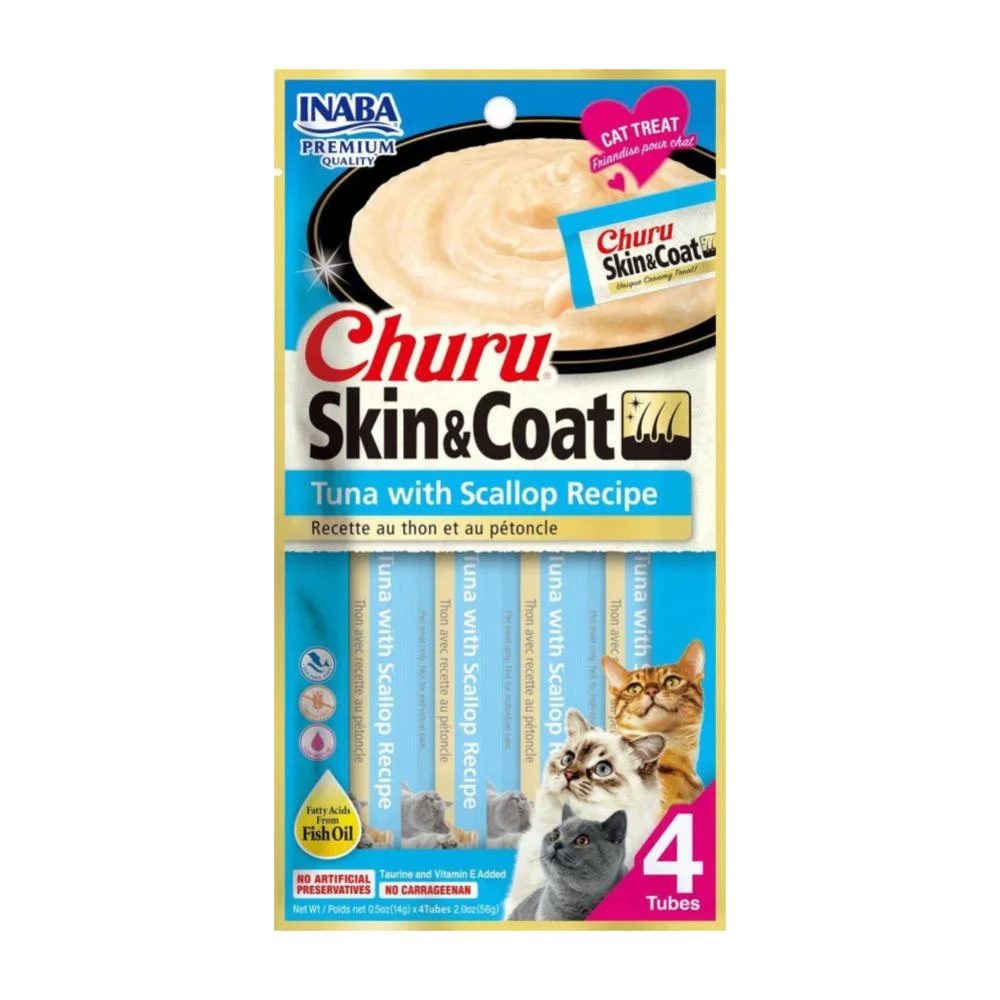 Churu Skin & Coat Tuna with Scallop Recipe 4 tubos