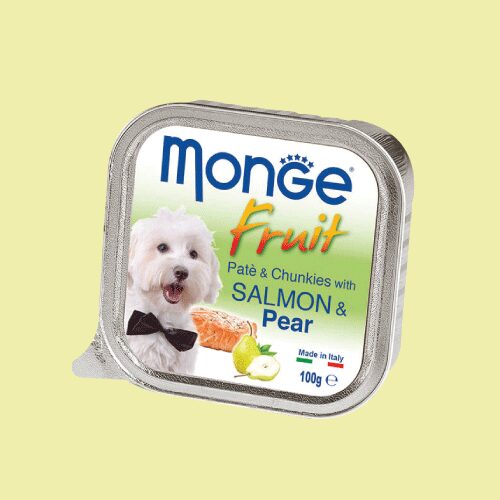 MONGE-CANINE-FRUIT-SALMON-Y-PERA-LATA-100-G-PNG Monge® Fruit Salmón y Pera 100 g