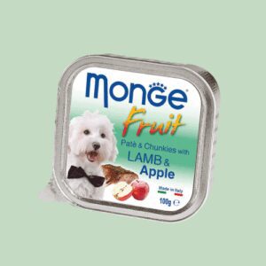 MONGE PATE LAMB & APPLE Monge® Fruit Cordero y Manzana 100 g
