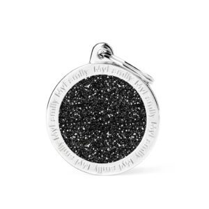 MY FAMILY - BIG CIRCLE GLITTER BLACK MY FAMILY - I LOVE MOM (MEDIUM)