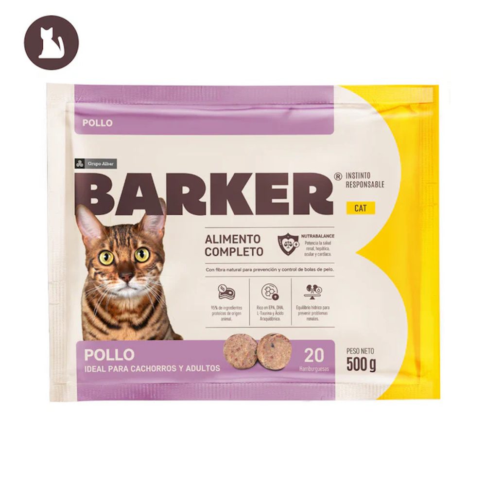 Barker Hamburguesas para Gatos, Pollo 20 u