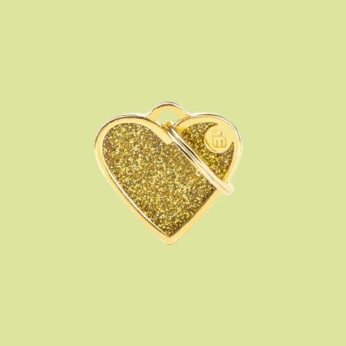 My Family Small Heart Glitter Gold