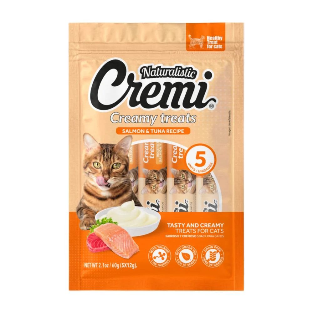 Cremi salmón y atún 60g snacks cremoso para gatos