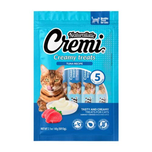 Cremi-Tuna-Recipe-x-5-Snack-cremoso-para-gatos CREMI CREAMY TREATS TUNA RECIPE, 60 g