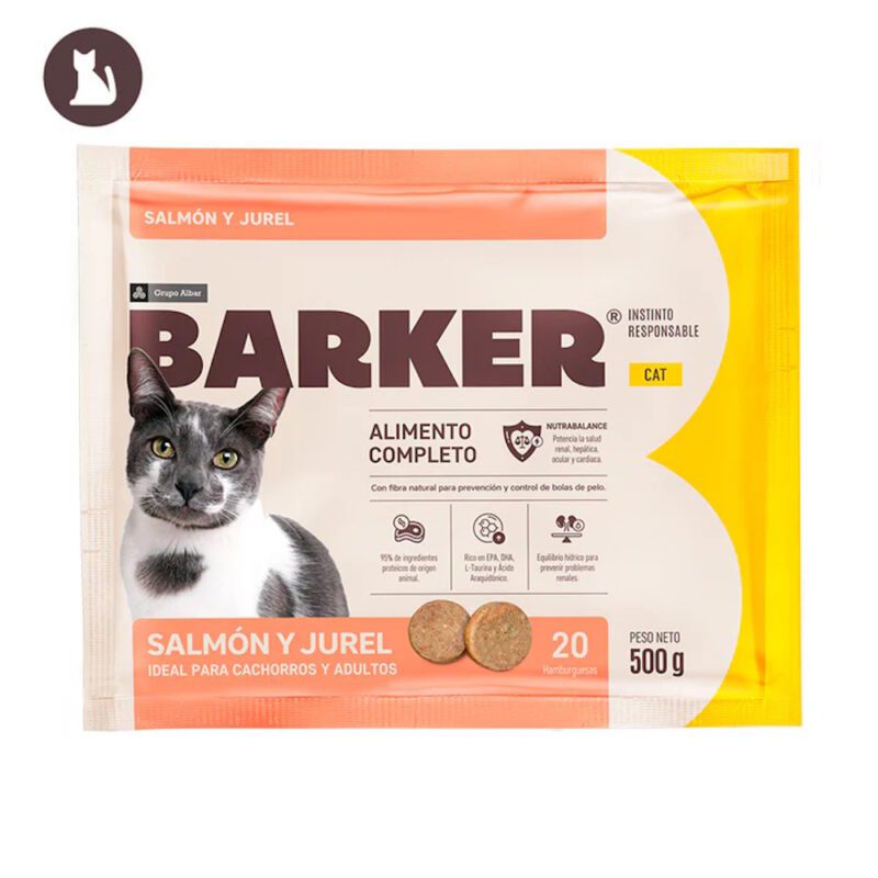 salmon_cat_web Barker Hamburguesas para Gatos, Salmón y Jurel 20 u