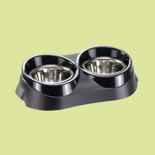 Ferplast Duo Feed / Dos Platos de Acero Inoxidable con Soporte