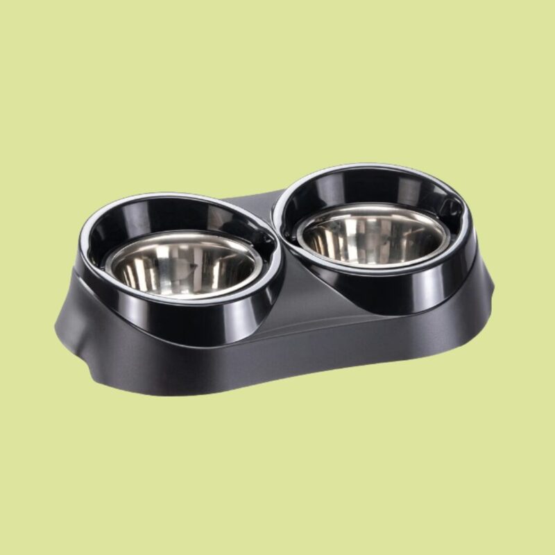 Ferplast Duo Feed / Dos Platos de Acero Inoxidable con Soporte