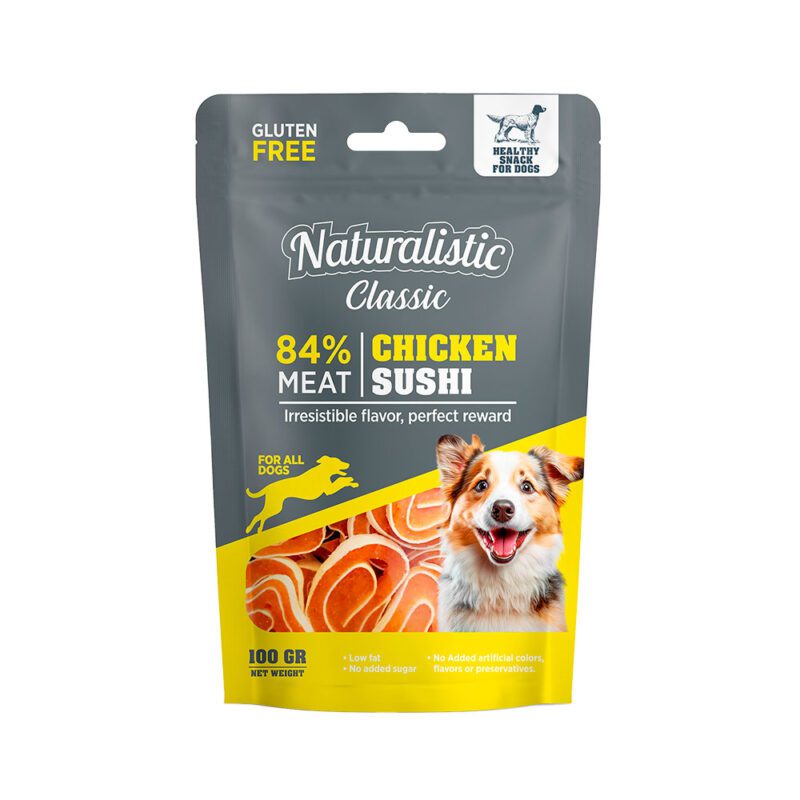 NATURALISTIC-CLASSIC-CHICKEN-SUSHI-100-GRS Naturalistic Classic sushi de pollo 100 GRS snack para perro