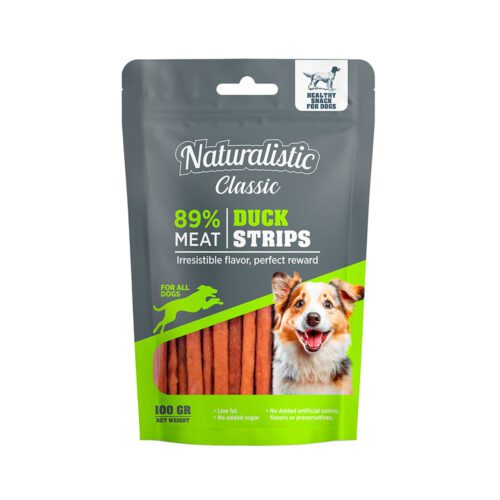NATURALISTIC-CLASSIC-DUCK-STRIP-100-GRS Naturalistic Classic tiras de pato 100 GRS snack para perros