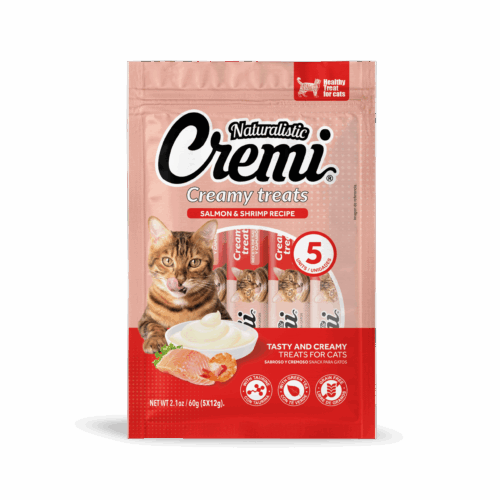 CREMI CREAMY TREATS SALMON WITH SHRIMP RECIPE, 60g (5x12g)