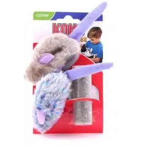 KONG REFILLABLES PURPLE MOUSE & FROSTY GREY MOUSE