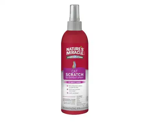 NATURES MIRACLE ADVANCED PLATINUM CAT SCRATCH DETERRENT SPRAY NO RASGUÑOS PARA GATOS 236 ML