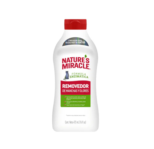 NATURES MIRACLE JFC REMOVEDOR DE MANCHAS Y OLORES PARA GATO 473 ML