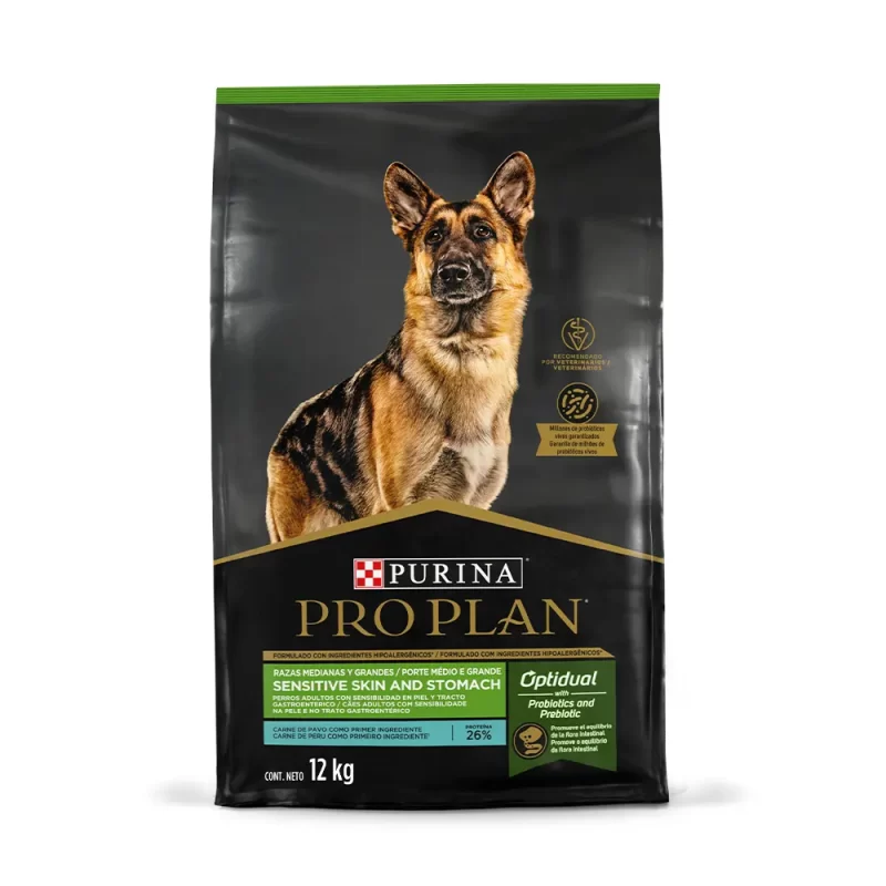 PROPLAN SENSITIVE SKIN AND STOMACH RAZAS MEDIANAS Y GRANDES 12KG