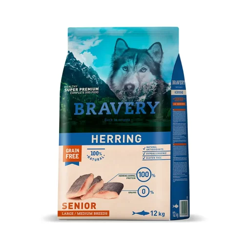 BRAVERY HERRING SENIOR LARGE/MEDIUM BREED 12 KG