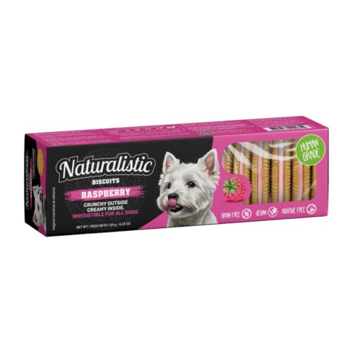 Naturalistic-Biscuits-Raspberry-Cream-120gr-Snack-para-perros Naturalistic Galletas Crema de frambuesa 120 GR