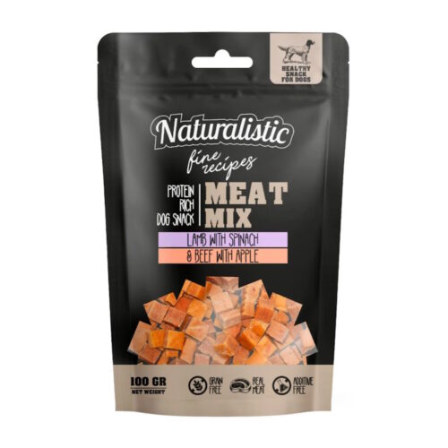 Naturalistic-FR-Meat-Mix-Lamb-Beef-100gr-Snack-para-perros Naturalistic Fine Recipe Meatmix Cordero con espinaca y res con manzana100 GR