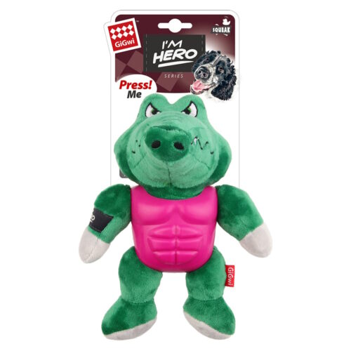 I-m-Hero-TPR-Armor-Alligator-TPR-Plush-with-Squeaker Gigwi I´m Hero cocodrilo con sonido1 pieza